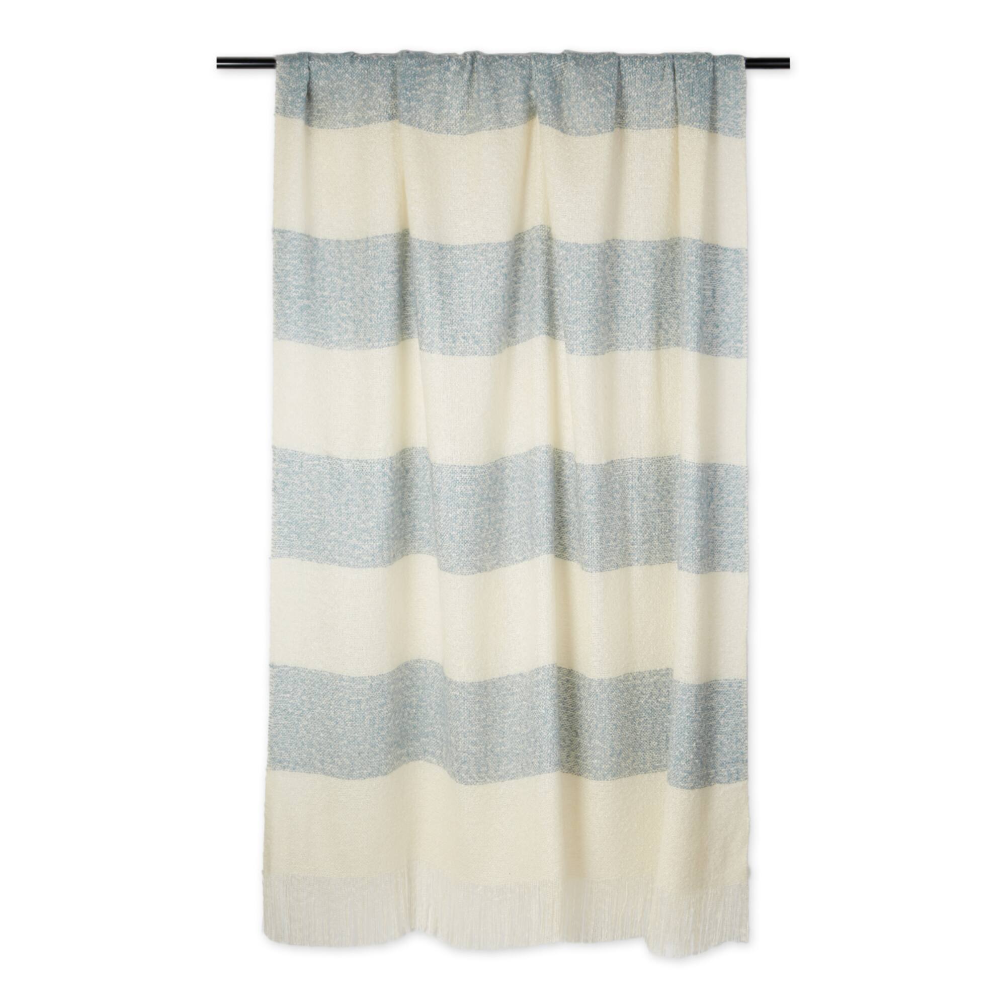 Rugby Stripe Acrylic Throw Blue